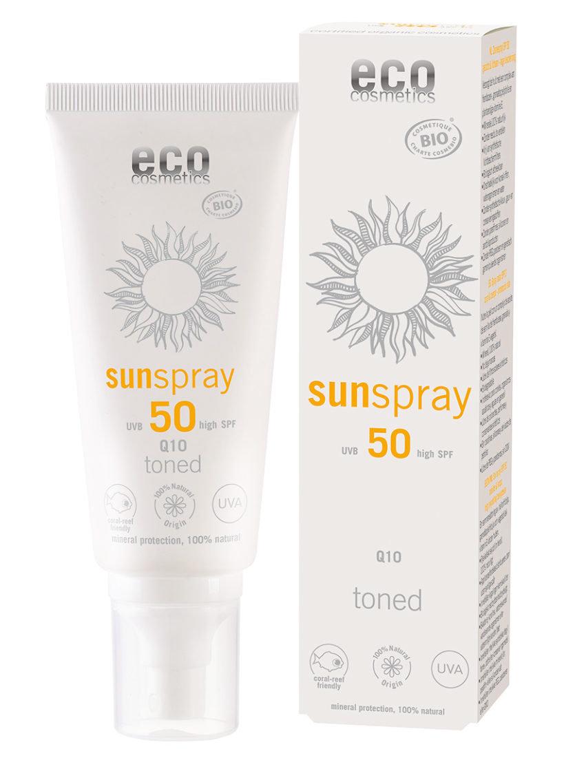 eco cosmetics Sonnenspray LSF50 getönt Q10 100ml